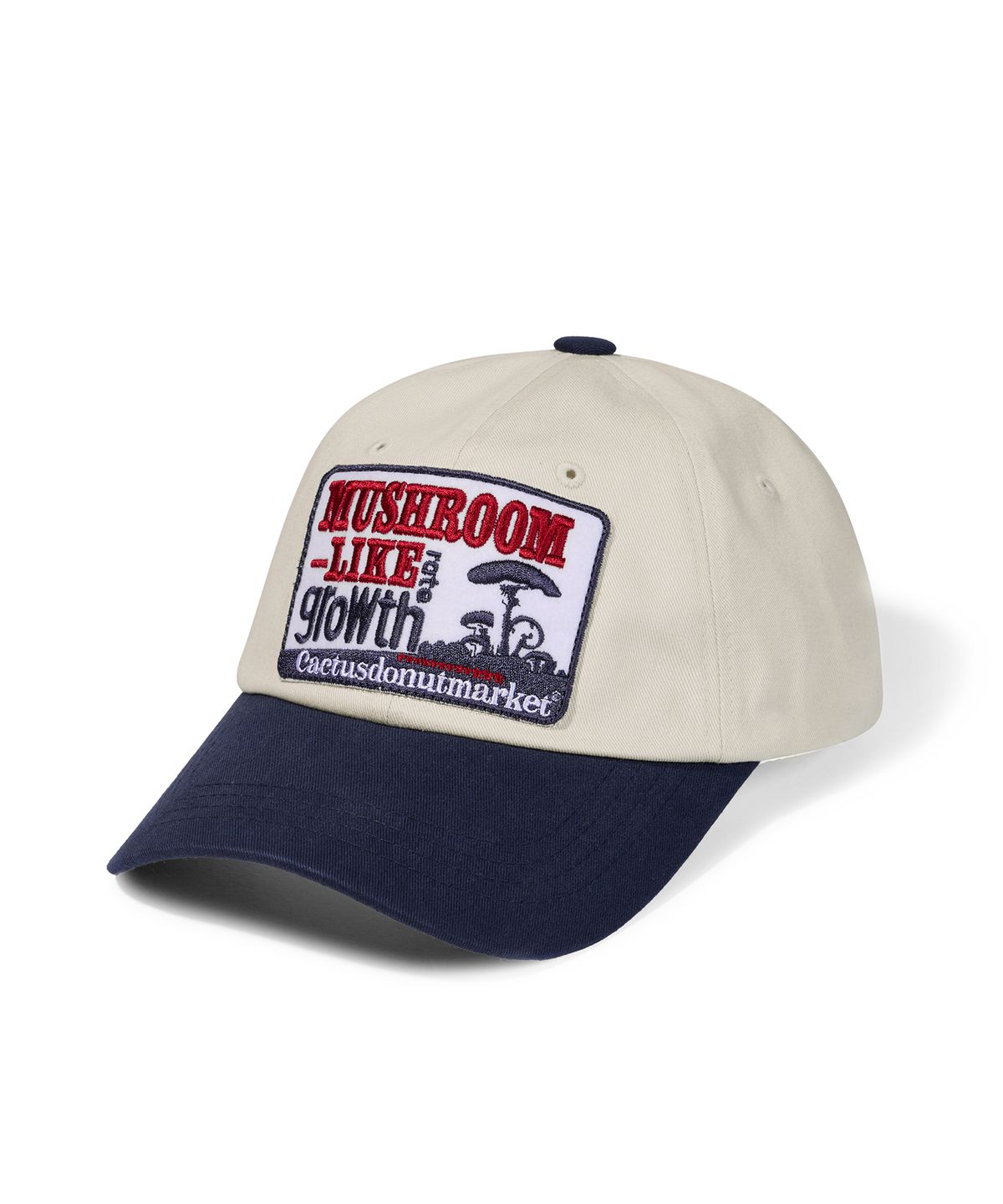 캑터스도넛마켓(CACTUSDONUTMARKET) Mushroom Patch Two Tone Ball Cap - Ivory/Navy