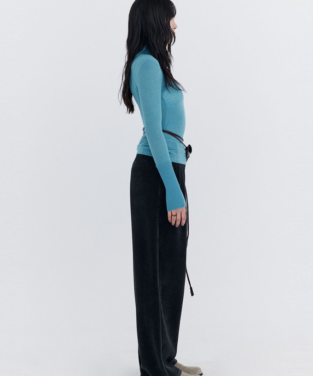 분더캄머(WNDERKAMMER) Corduroy Wide Pants_Charcoal (코듀로이 와이드 팬츠_차콜)