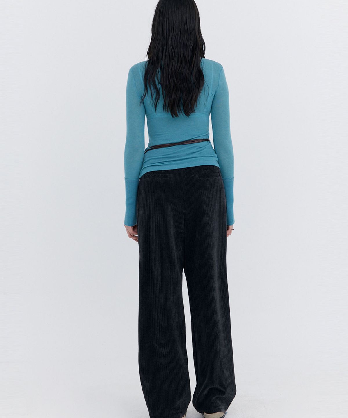 분더캄머(WNDERKAMMER) Corduroy Wide Pants_Charcoal (코듀로이 와이드 팬츠_차콜)