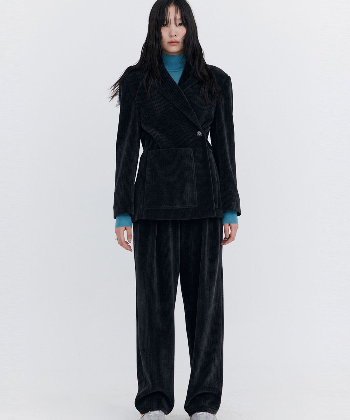 분더캄머(WNDERKAMMER) Corduroy Wide Pants_Charcoal (코듀로이 와이드 팬츠_차콜)