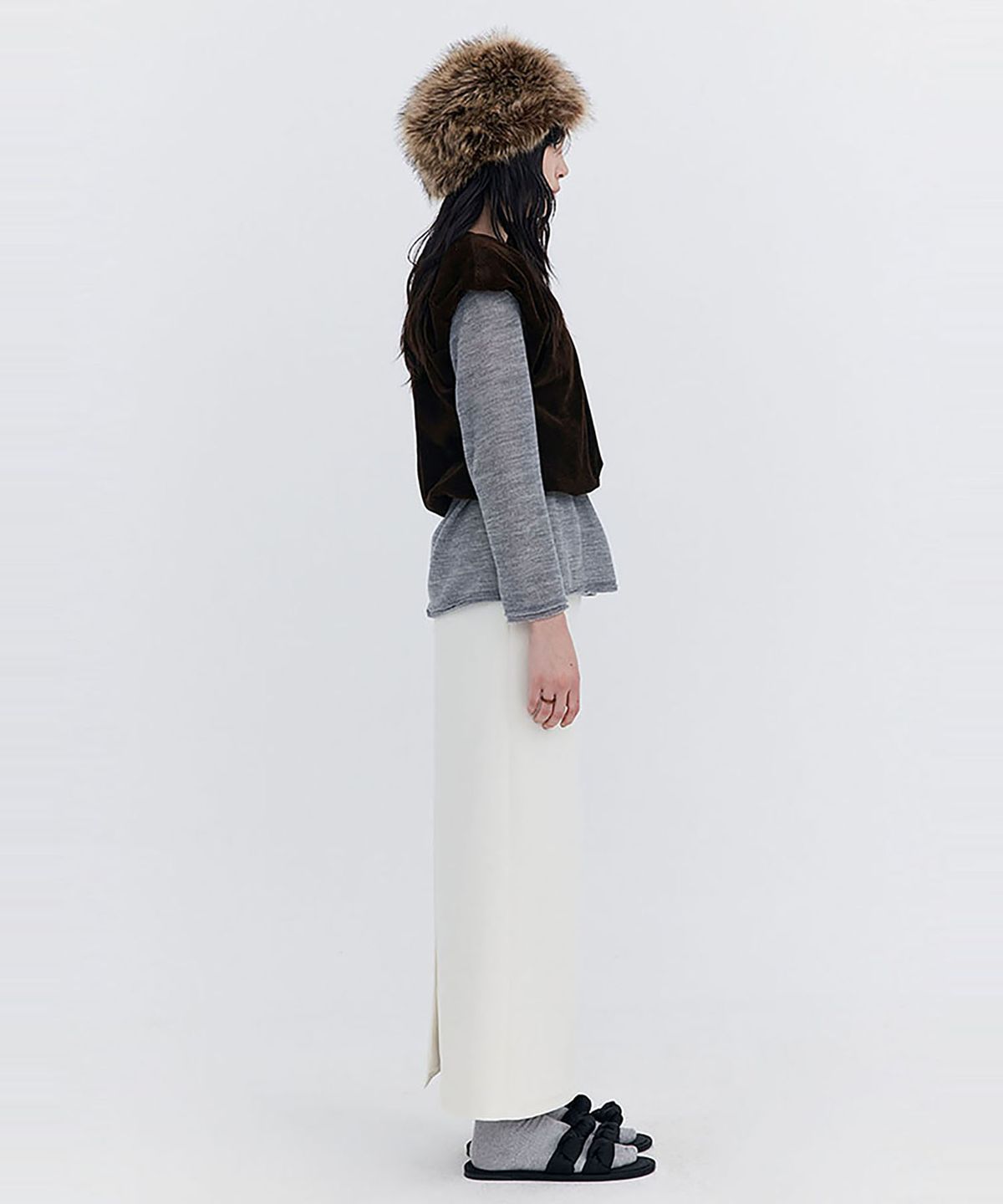 분더캄머(WNDERKAMMER) Corduroy Balloon Vest_Brown (코듀로이 벌룬 베스트_브라운)
