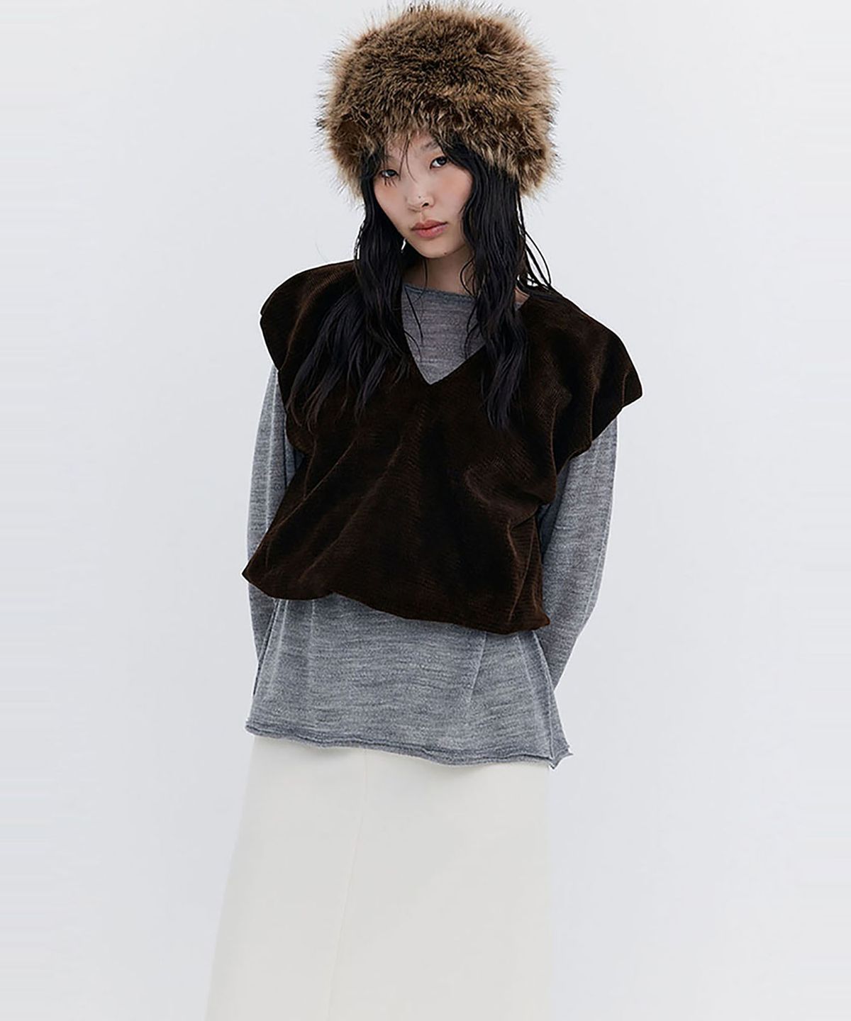 분더캄머(WNDERKAMMER) Corduroy Balloon Vest_Brown (코듀로이 벌룬 베스트_브라운)