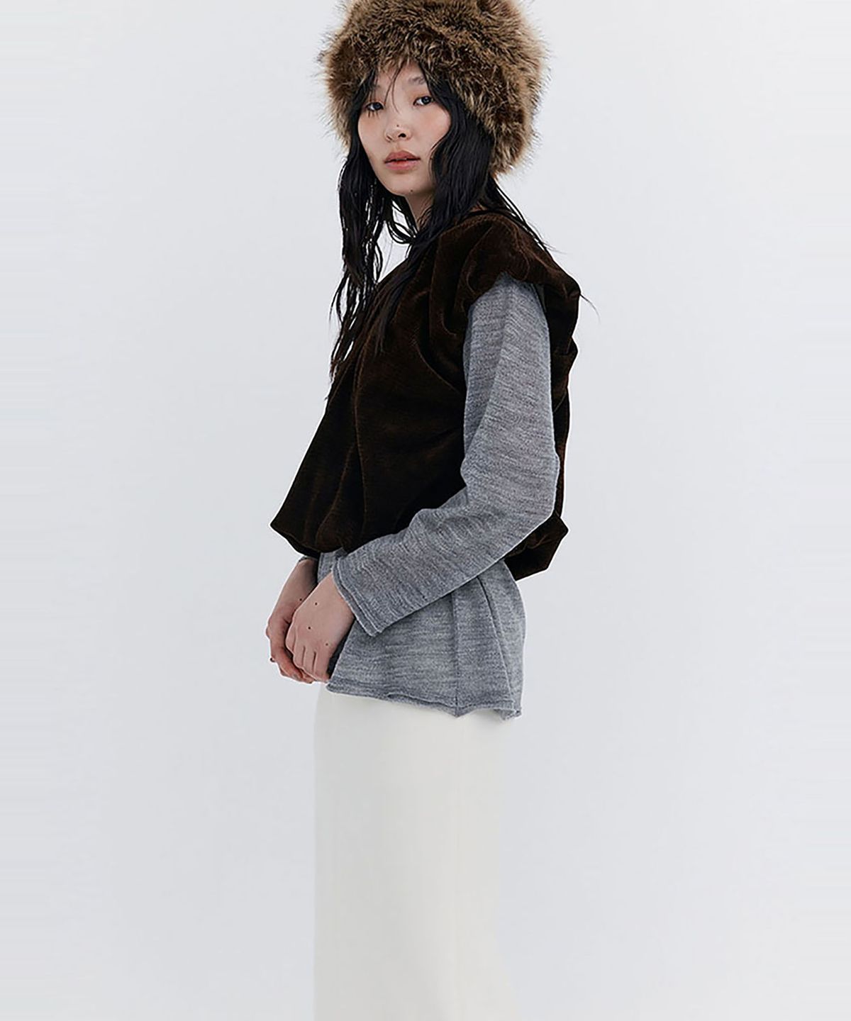 분더캄머(WNDERKAMMER) Corduroy Balloon Vest_Brown (코듀로이 벌룬 베스트_브라운)
