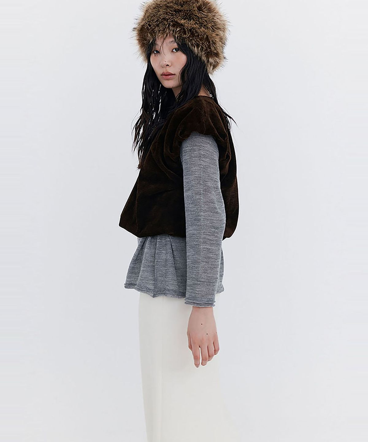 분더캄머(WNDERKAMMER) Corduroy Balloon Vest_Brown (코듀로이 벌룬 베스트_브라운)