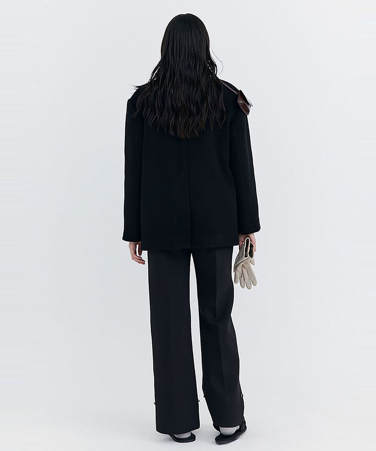 분더캄머(WNDERKAMMER) Wool Half Coat_Black (울 하프 코트_블랙)