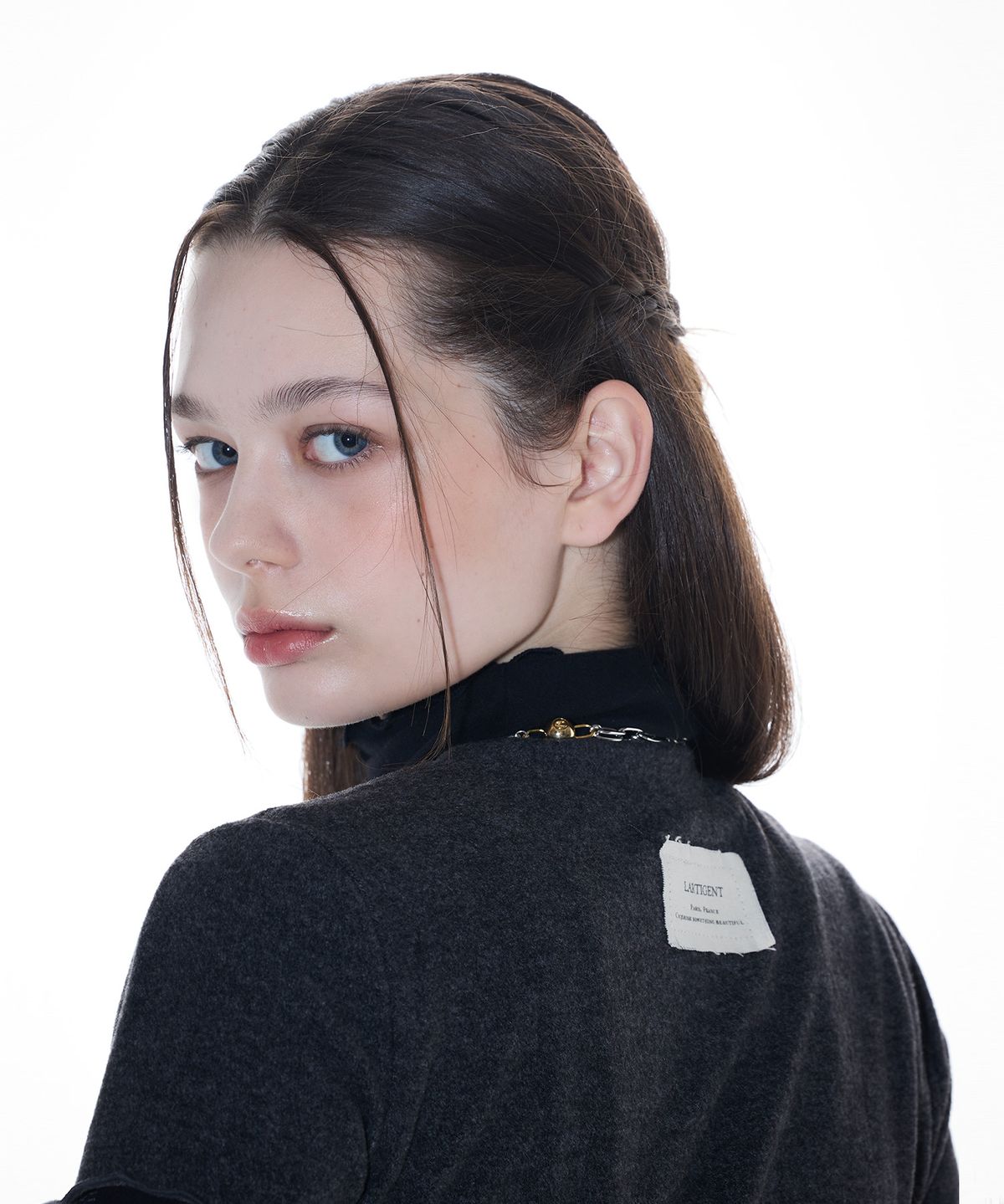 라티젠(LARTIGENT) L14 LAYERED T-SHIRT SET(CHARCOAL)
