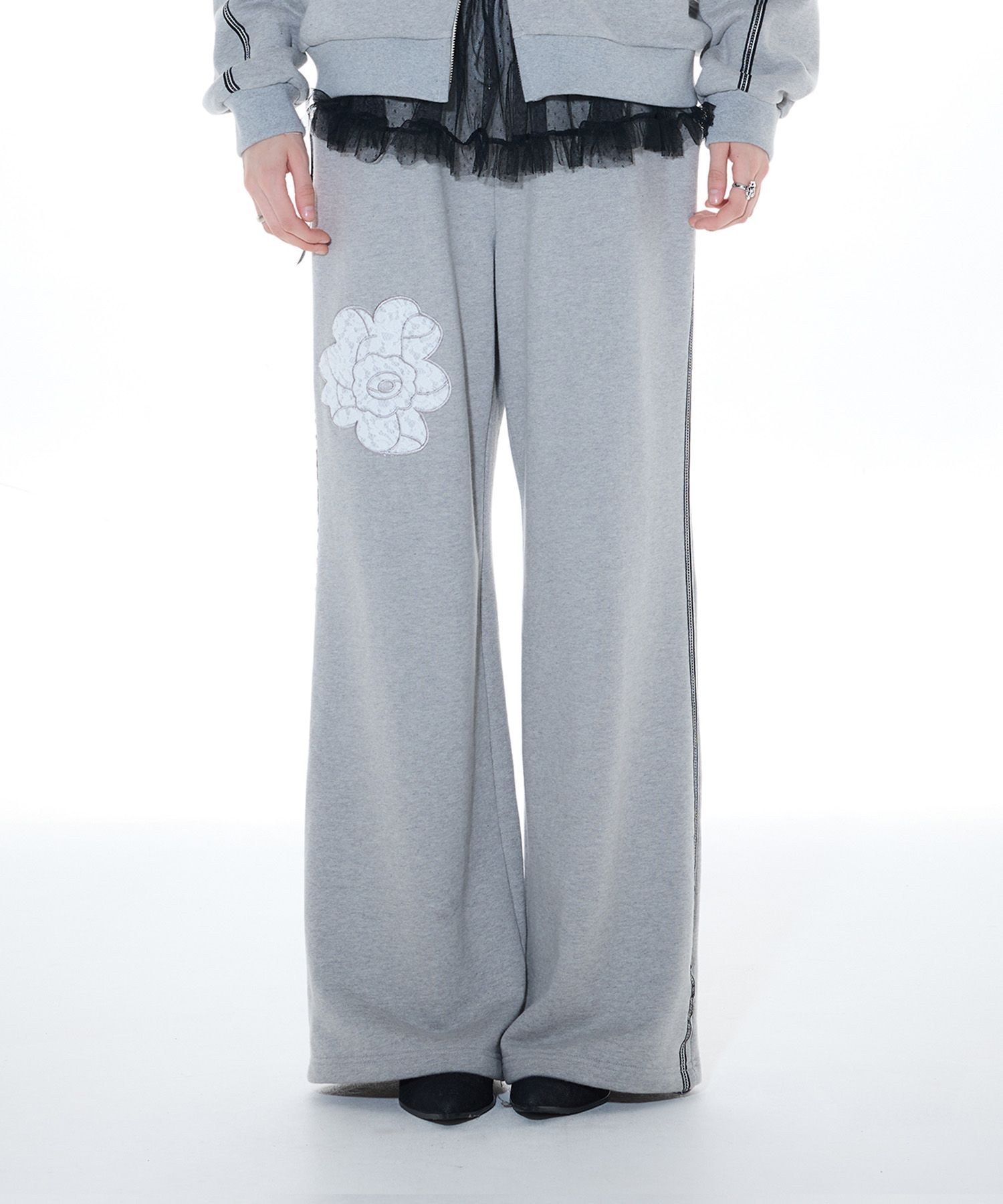 LARTIGENT ♥ L14 ROSE TRACK PANTS /追跡付 MUSINSA | LARTIGENT L14 ROSE TRACK PANTS (GRAY)