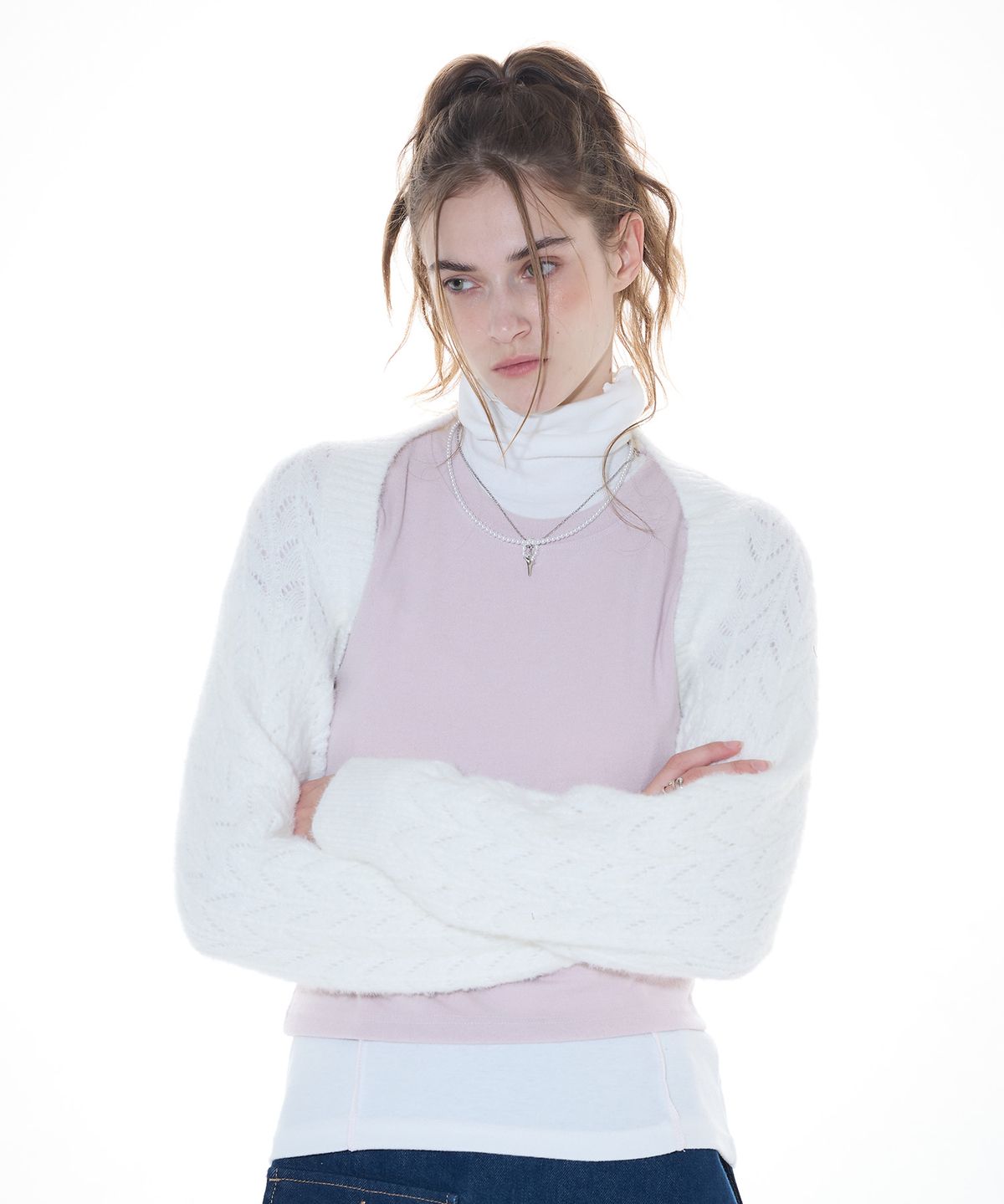 라티젠(LARTIGENT) L14 BOLERO KNIT(WHITE)