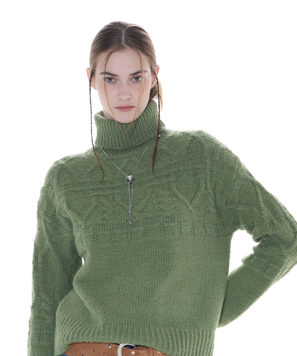 라티젠(LARTIGENT) L14 TURTLENECK KNIT(GREEN)