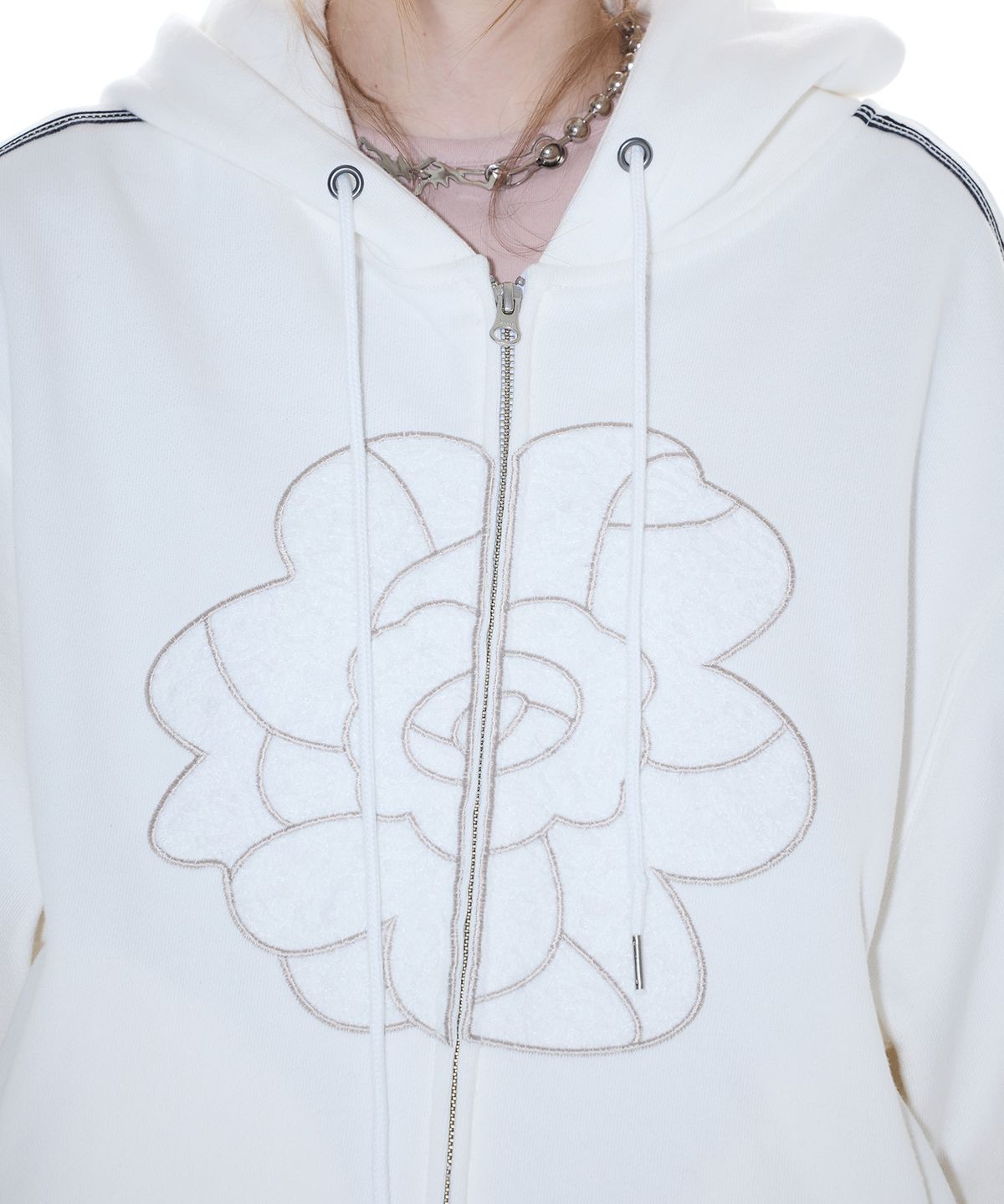 라티젠(LARTIGENT) L14 ROSE HOOD ZIP-UP(WHITE)