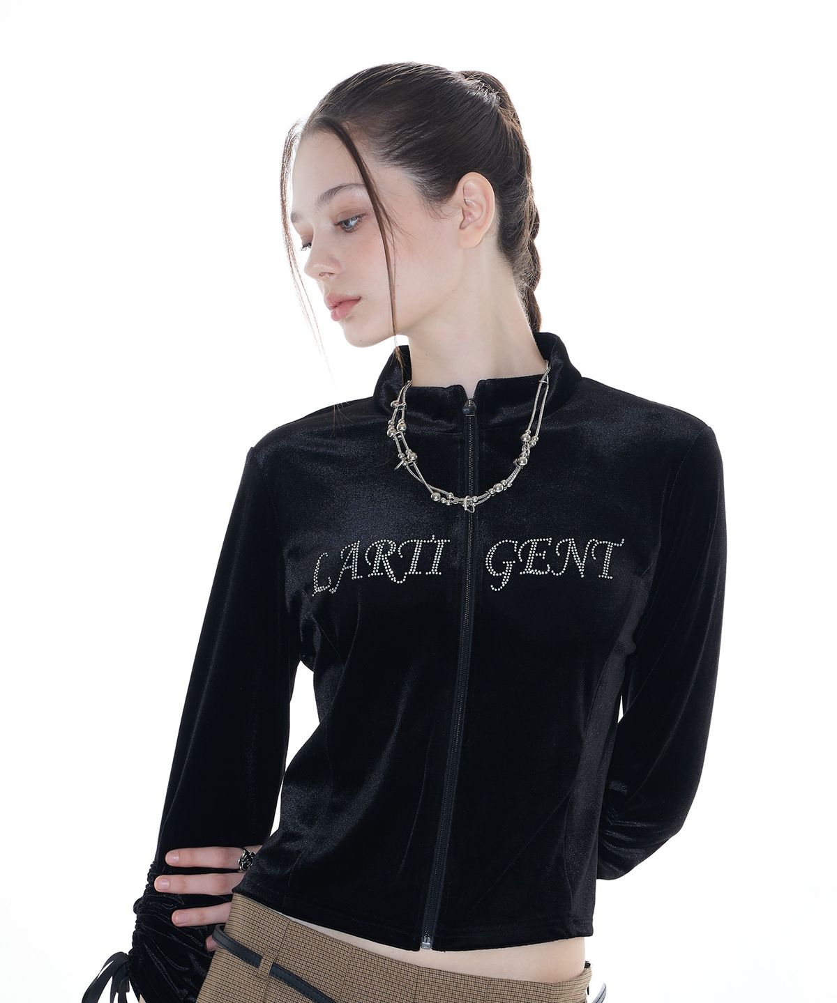 라티젠(LARTIGENT) L14 VELVET ZIP-UP(BLACK)