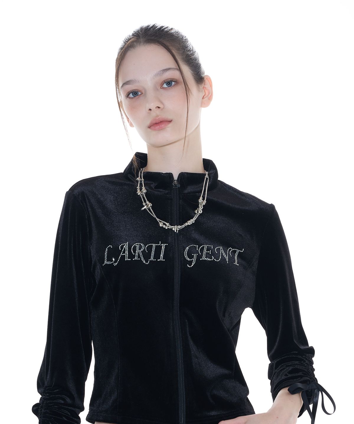 라티젠(LARTIGENT) L14 VELVET ZIP-UP(BLACK)