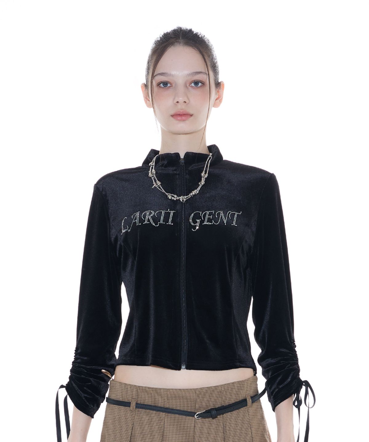 라티젠(LARTIGENT) L14 VELVET ZIP-UP(BLACK)