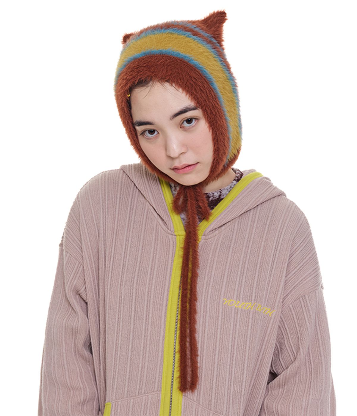 유쓰배쓰(YOUTHBATH) Cat string beanie_camel