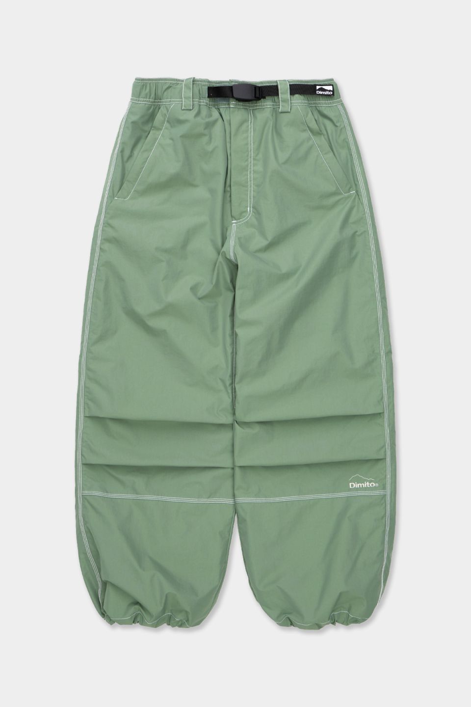 MUSINSA | DIMITO STITCHED BIG PANTS SAGE GREEN