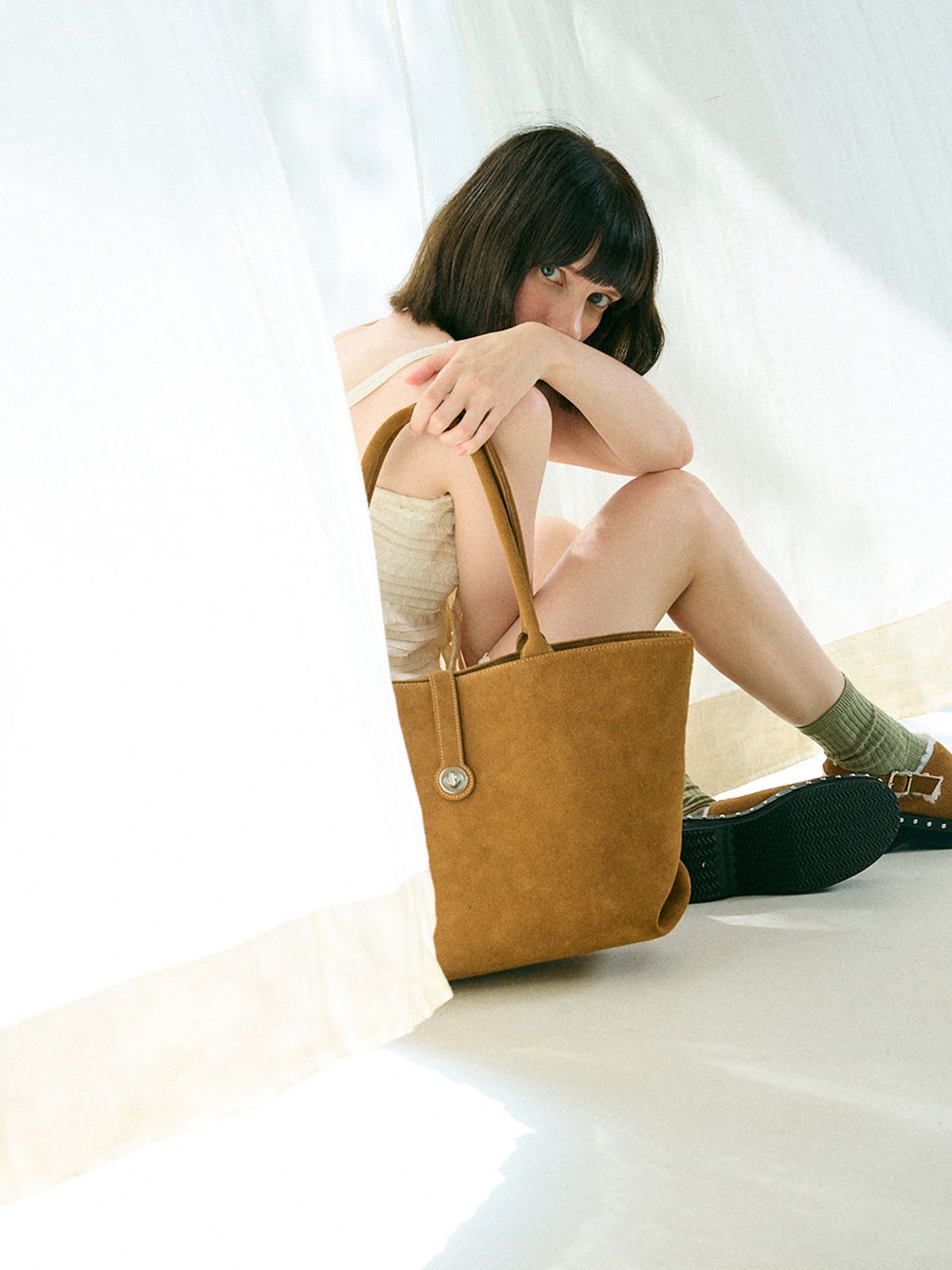셀레디프(CELEDIFF) nudel shopper bag_suede brown