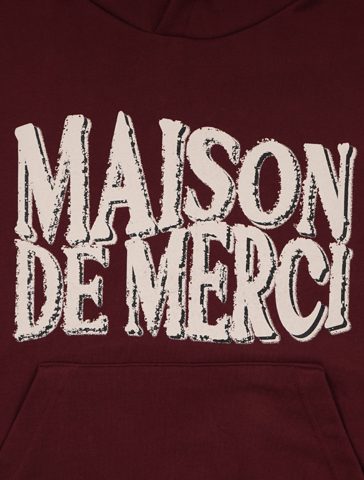 라 메종 스튜디오(LA MAISON STUDIO) UNISEX 카고포켓 DISPLACE 로고 후드 버건디(FCE1TS102M)
