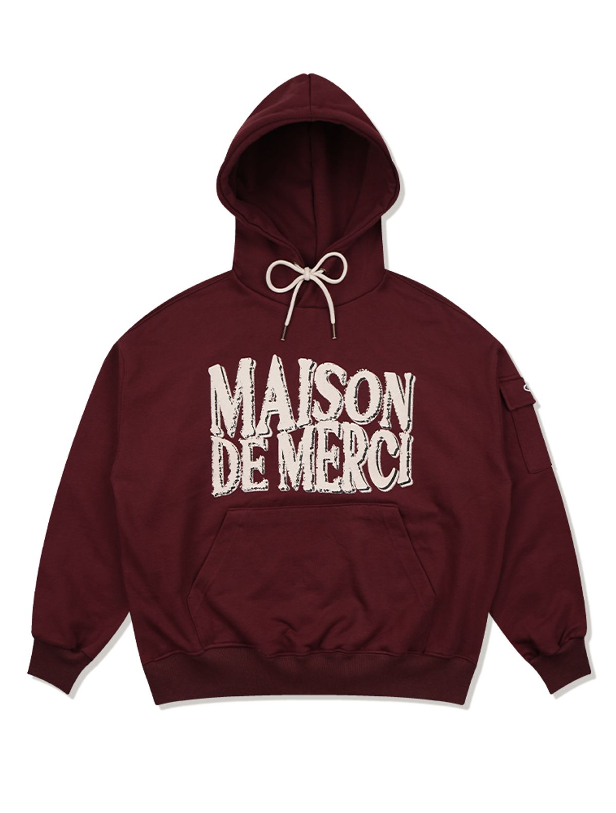 라 메종 스튜디오(LA MAISON STUDIO) UNISEX 카고포켓 DISPLACE 로고 후드 버건디(FCE1TS102M)