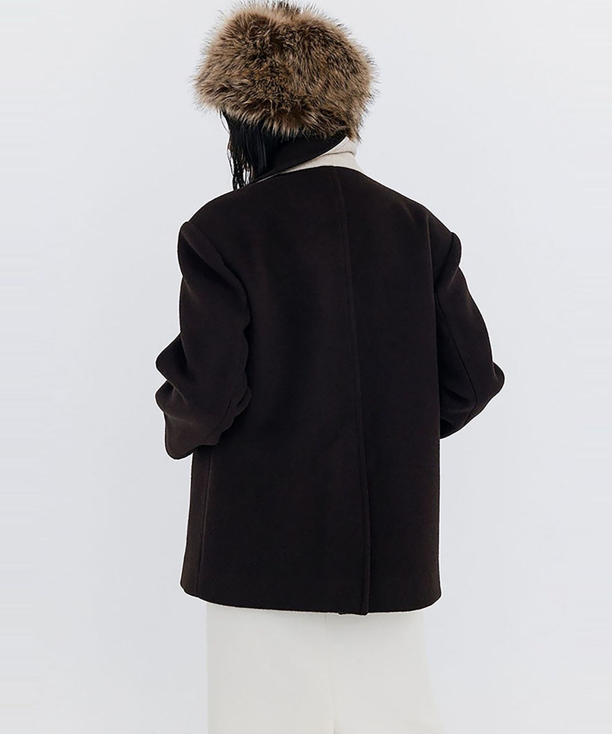 분더캄머(WNDERKAMMER) Wool Half Coat_Brown (울 하프 코트_브라운)