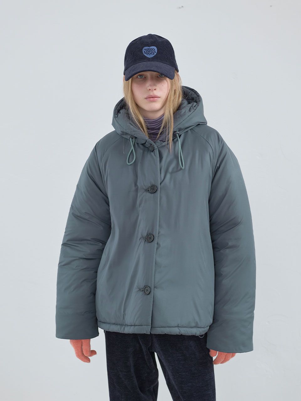 ENZO BLUES グレー ブルゾン MUSINSA公式 | ENZO BLUES Cracked Leather Blue Jacket (Dark Grey)