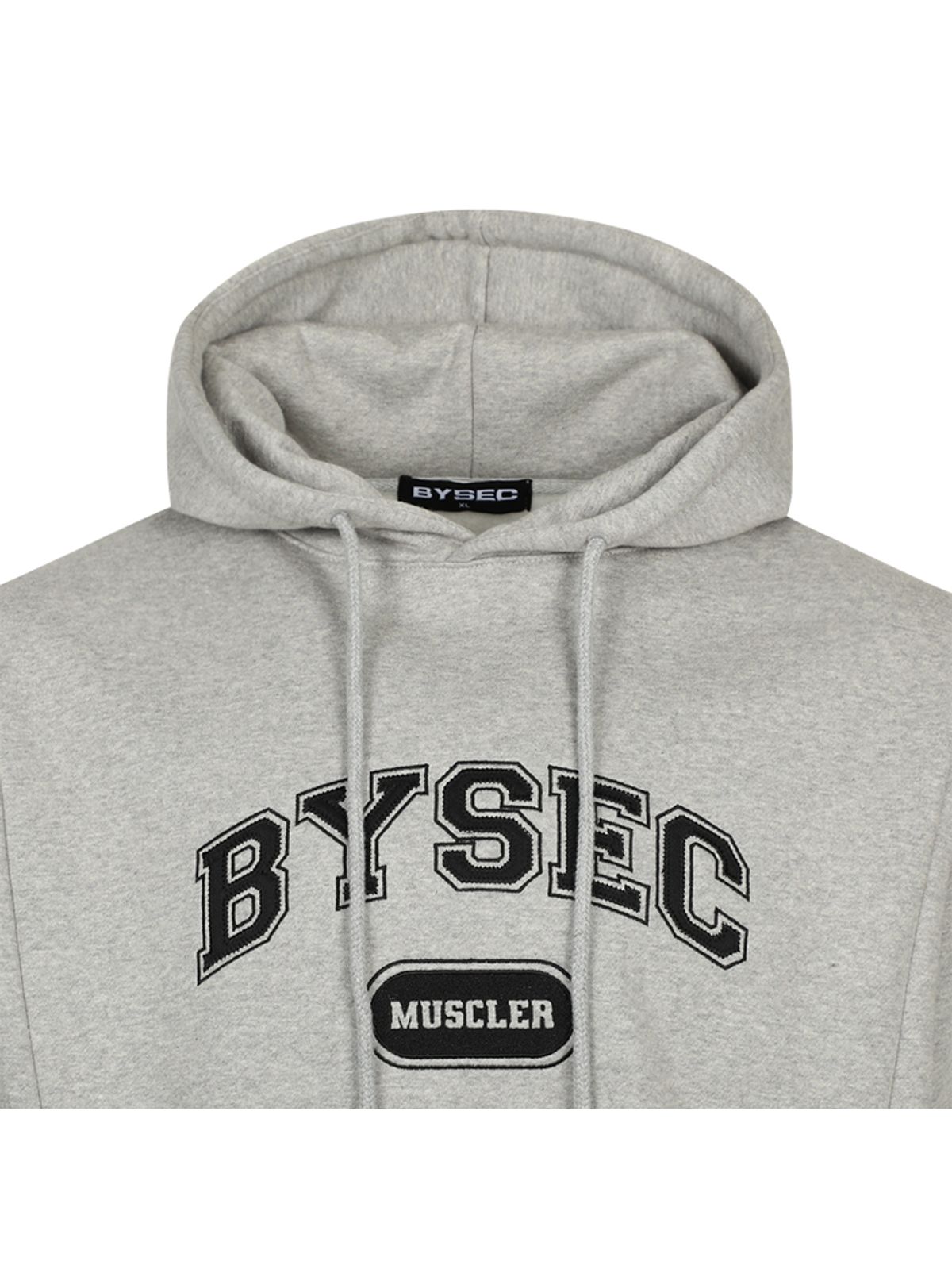 바이젝(BYSEC) 헤비기모 로고 오버핏 후드티_2Color