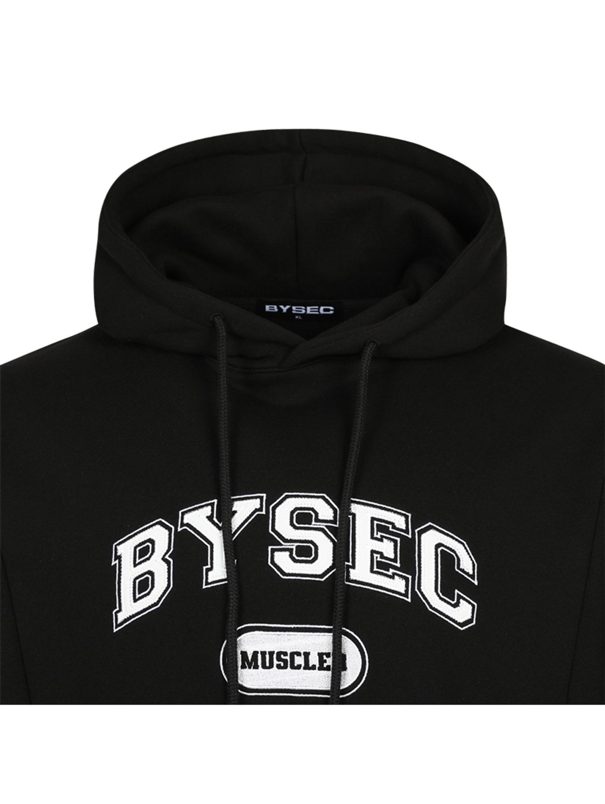 바이젝(BYSEC) 헤비기모 로고 오버핏 후드티_2Color