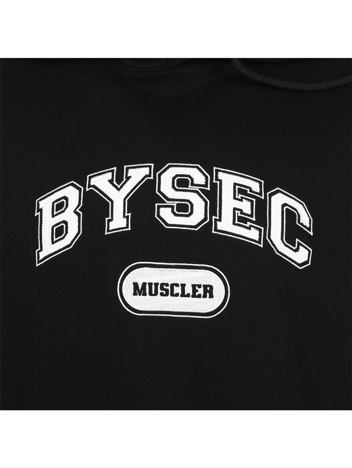 바이젝(BYSEC) 헤비기모 로고 오버핏 후드티_2Color