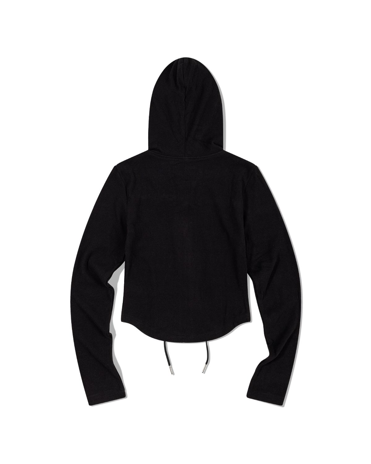 모아(MOAA) 웨이브 스티치 후디 집업 (BLACK)