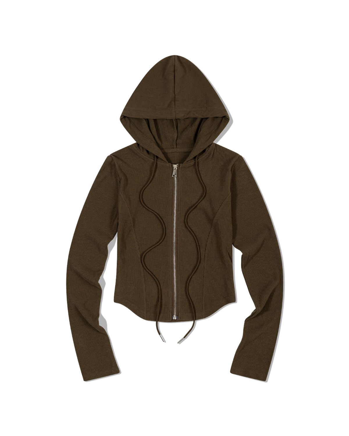 모아(MOAA) 웨이브 스티치 후디 집업 (KHAKI BROWN)