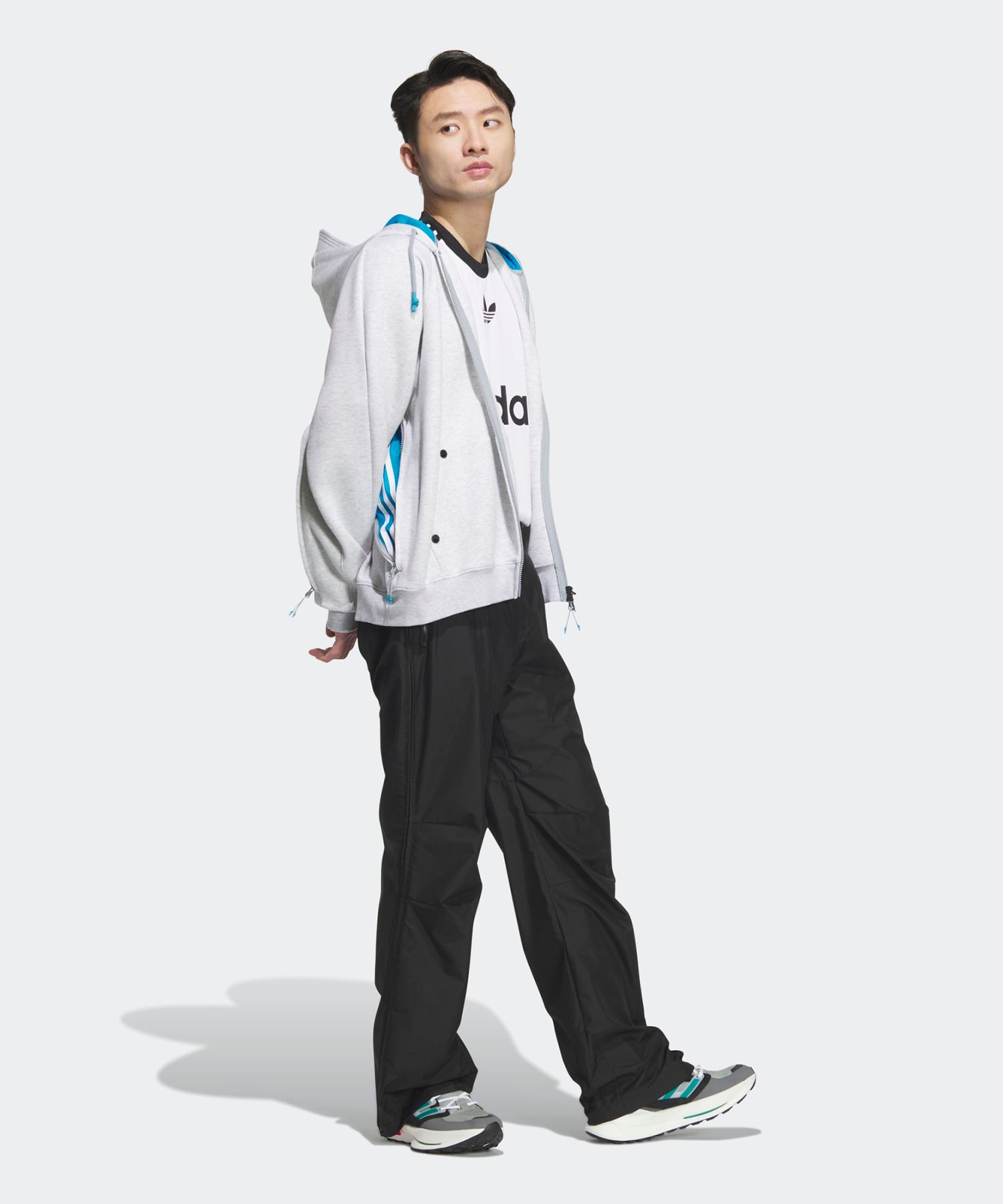  x Ordinary People コラボ 아디다스(ADIDAS) (x ORDINARY PEOPLE) 후드 집업 - 라이트그레이:블루