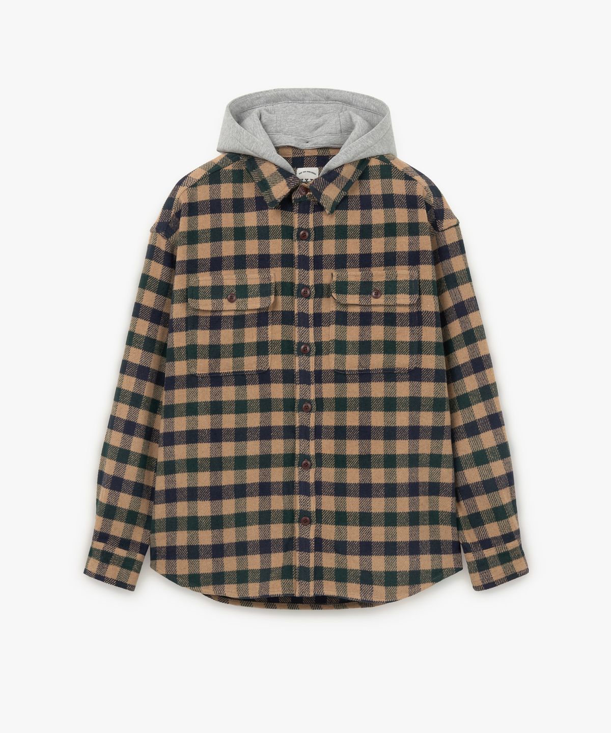 엔와이피(N.Y.P) Multi Check Hoodie Shirt (brown)