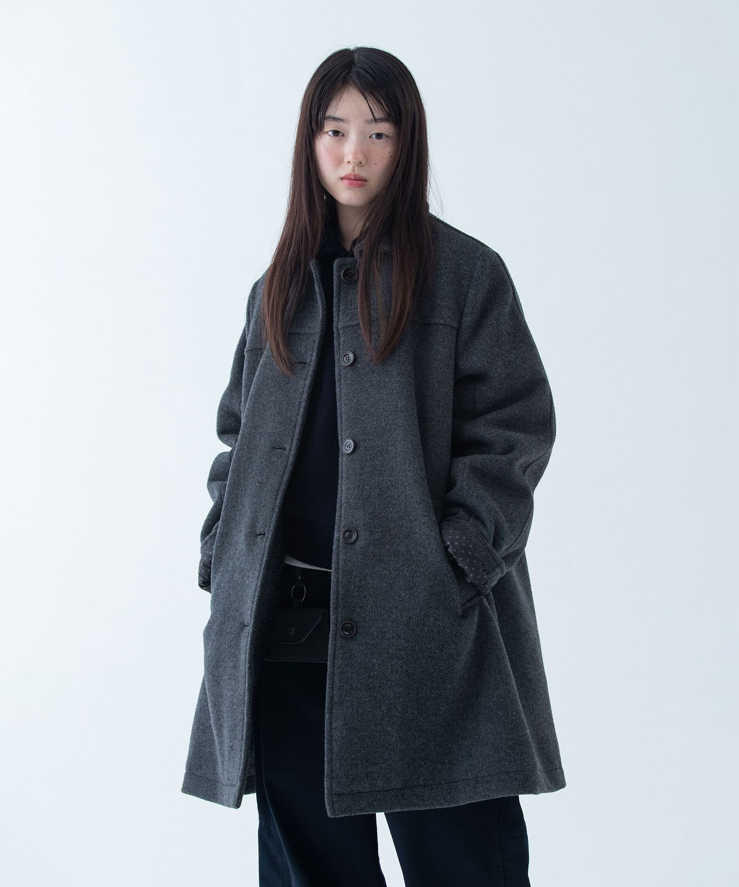 【新品タグ付】enof wool rever half coat 01 ブラック 新品タグ付】enof wool rever half coat 01 ブラック レディース