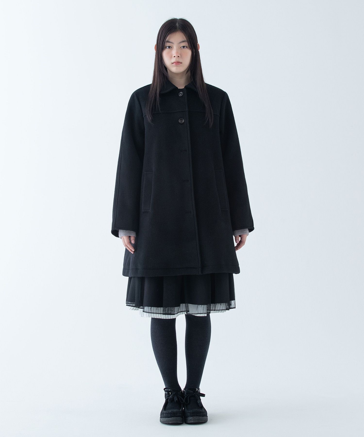 【OHESHIO】24fw HALF RAGLAN WOOL COAT MUSINSA | OHESHIO HALF RAGLAN WOOL COAT, BLACK