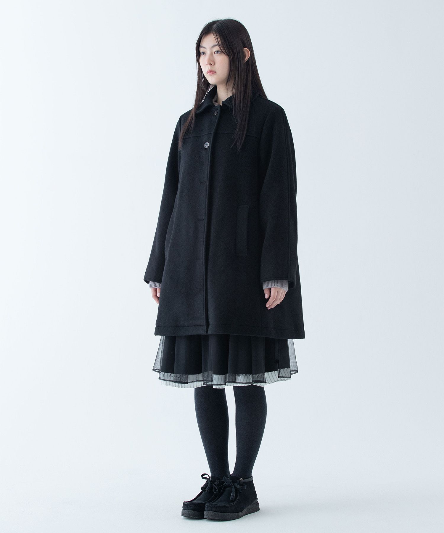 ジャケット・アウター OHESHIO CHECK HALF WOOL COAT BLACK MUSINSA | OHESHIO CHECK HALF WOOL COAT, BLACK