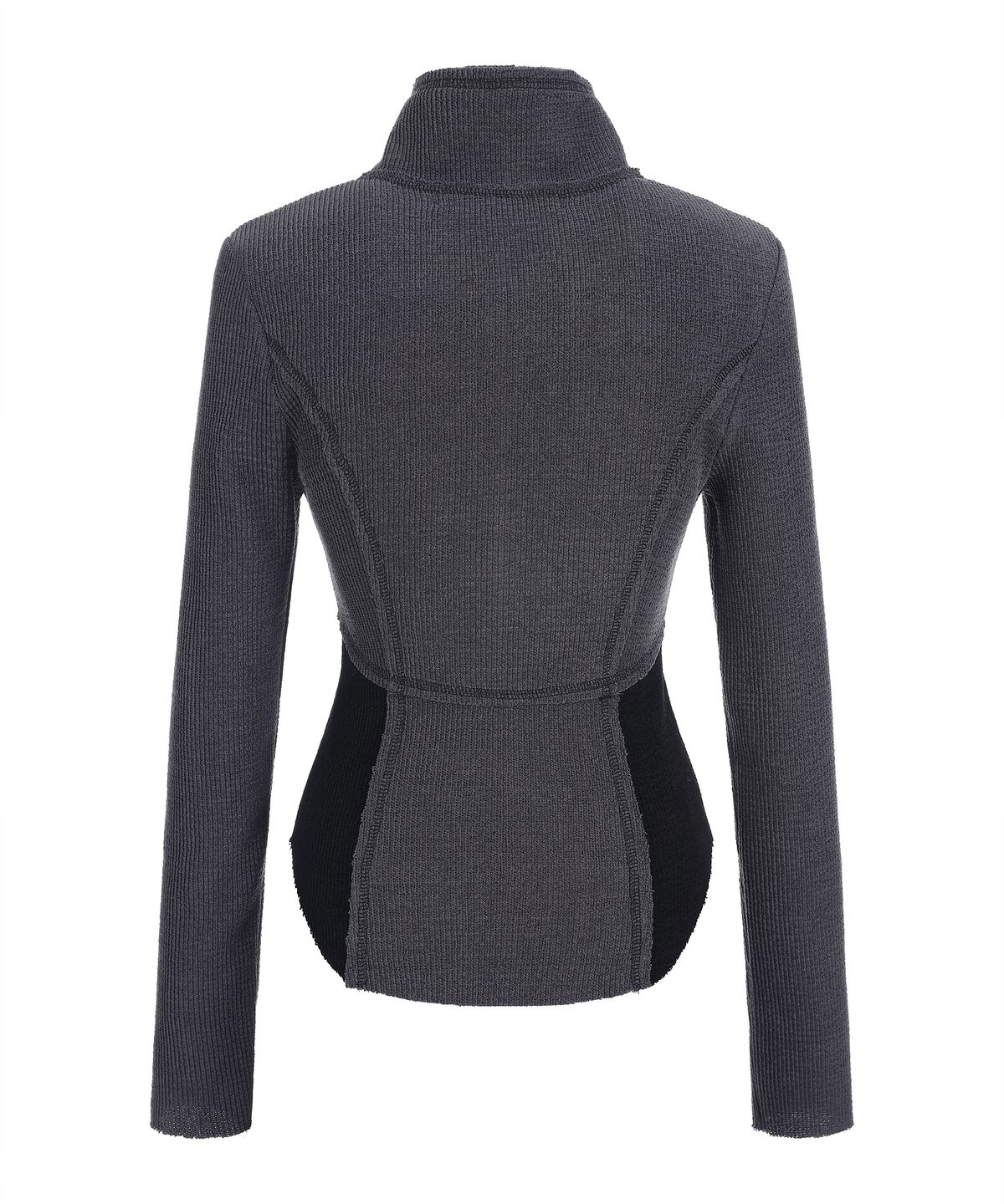 라라폭스(LALAFOX) HOOK SEAM LINE SLIM CARDIGAN 슬림 가디건 CHARCOAL BQ4CG001