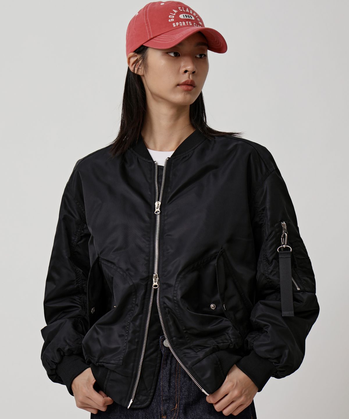 지프(JEEP) 2way MA-1 포켓 항공점퍼 BLACK (JQ5JPU001BK)