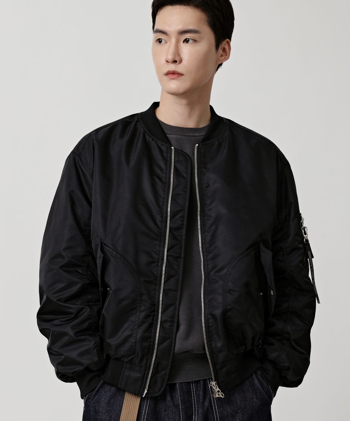 지프(JEEP) 2way MA-1 포켓 항공점퍼 BLACK (JQ5JPU001BK)