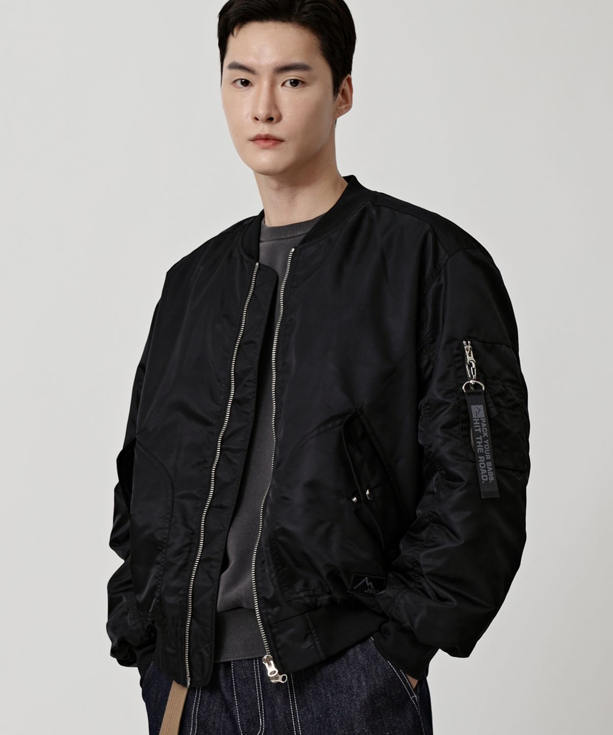 지프(JEEP) 2way MA-1 포켓 항공점퍼 BLACK (JQ5JPU001BK)