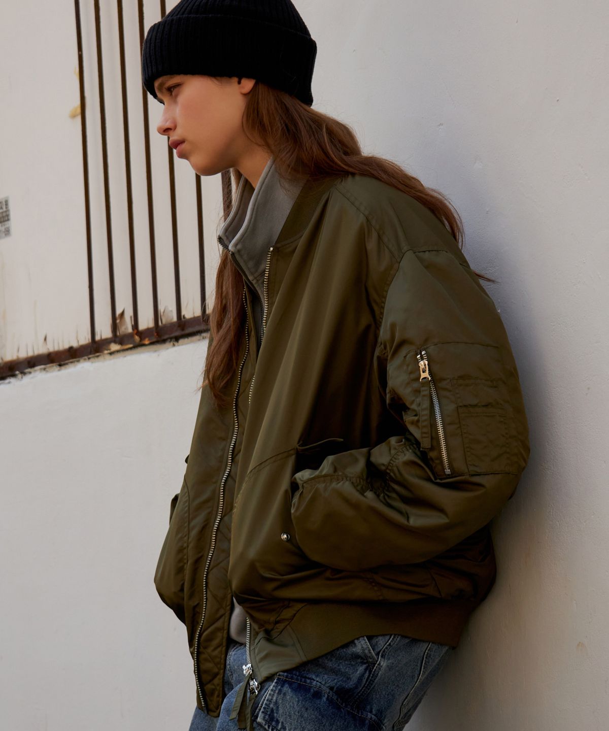 지프(JEEP) 2way MA-1 포켓 항공점퍼 KHAKI (JQ5JPU001KH)