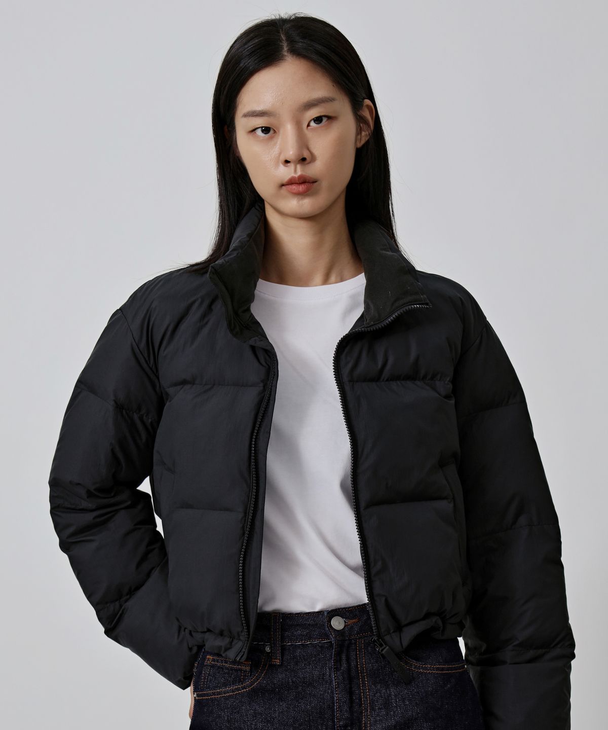 지프(JEEP) 미니멀 푸퍼 숏 패딩 BLACK (JP5JPU293BK)