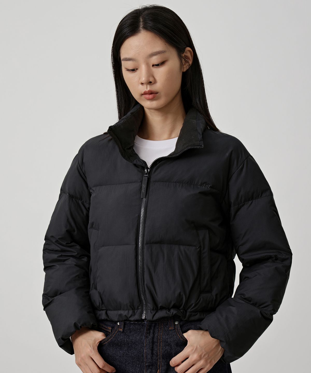지프(JEEP) 미니멀 푸퍼 숏 패딩 BLACK (JP5JPU293BK)