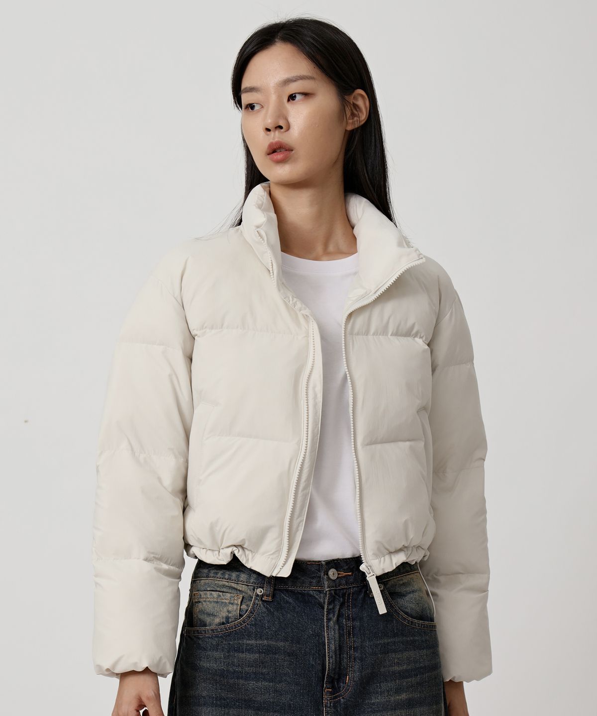 지프(JEEP) 미니멀 푸퍼 숏 패딩 L/BEIGE (JP5JPU293LE)