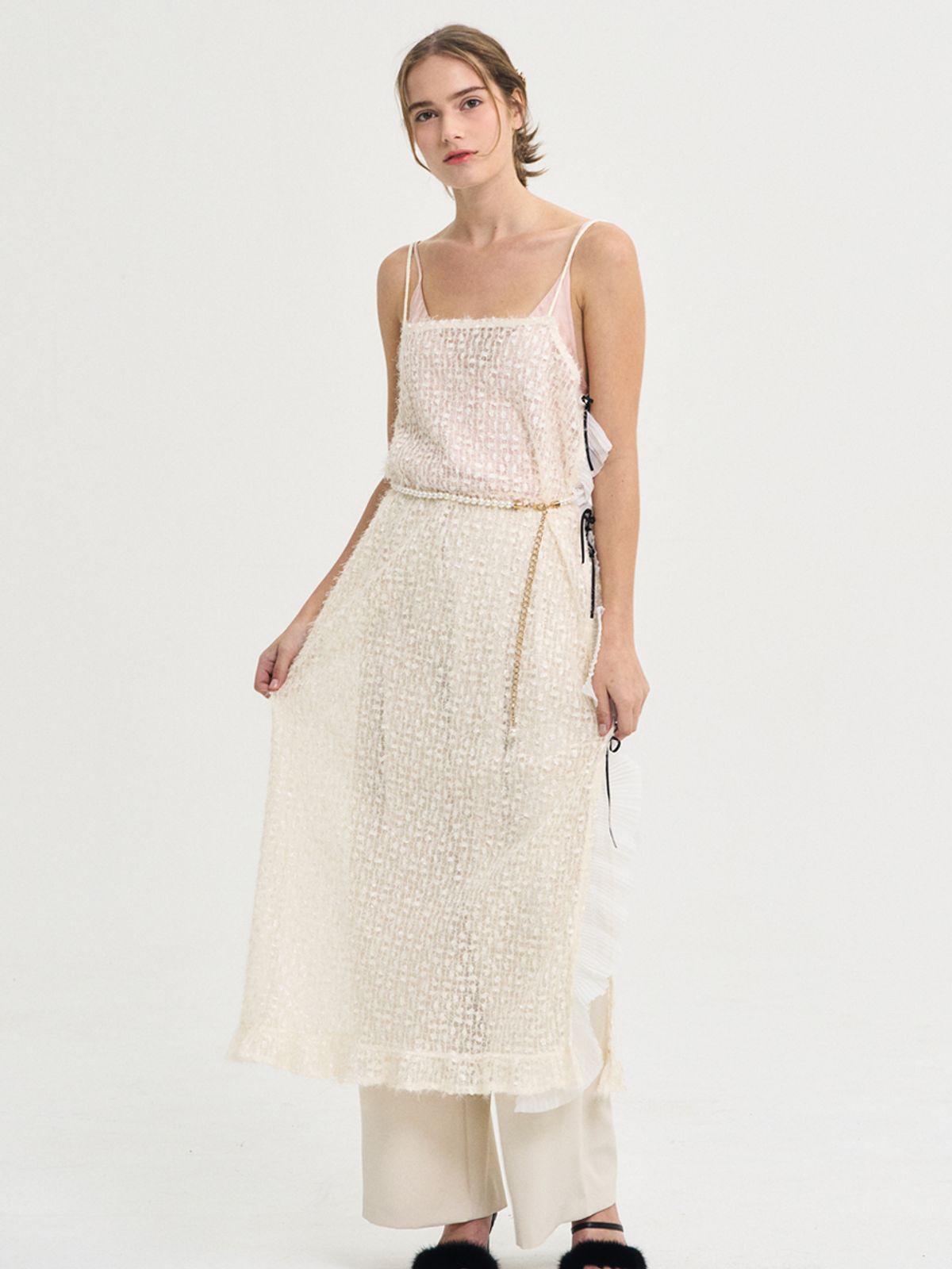 쏘리, 투 머치 러브(SORRY, TOO MUCH LOVE) Melody Lace Layered Ruffle Dress_Cream