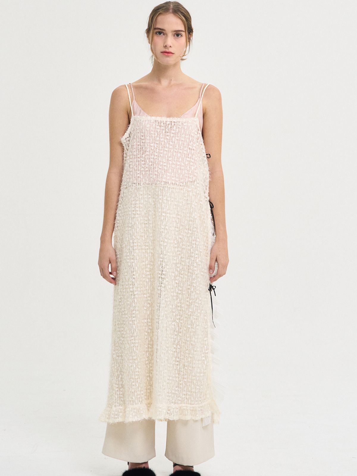 쏘리, 투 머치 러브(SORRY, TOO MUCH LOVE) Melody Lace Layered Ruffle Dress_Cream