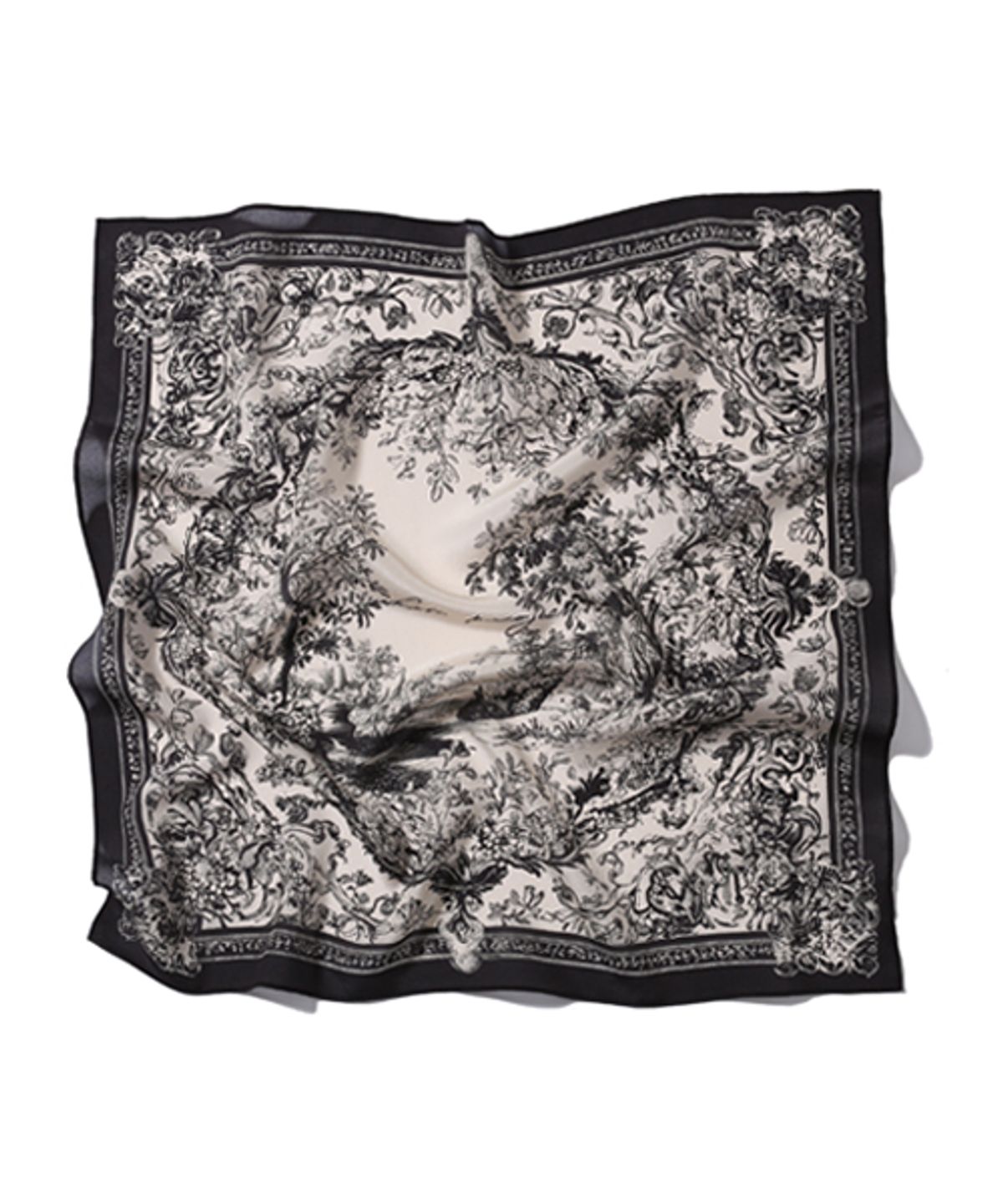 화이트프로젝트(WHITE PROJECT) [기프트박스]_FLORIS SILK SCARF_BLACK