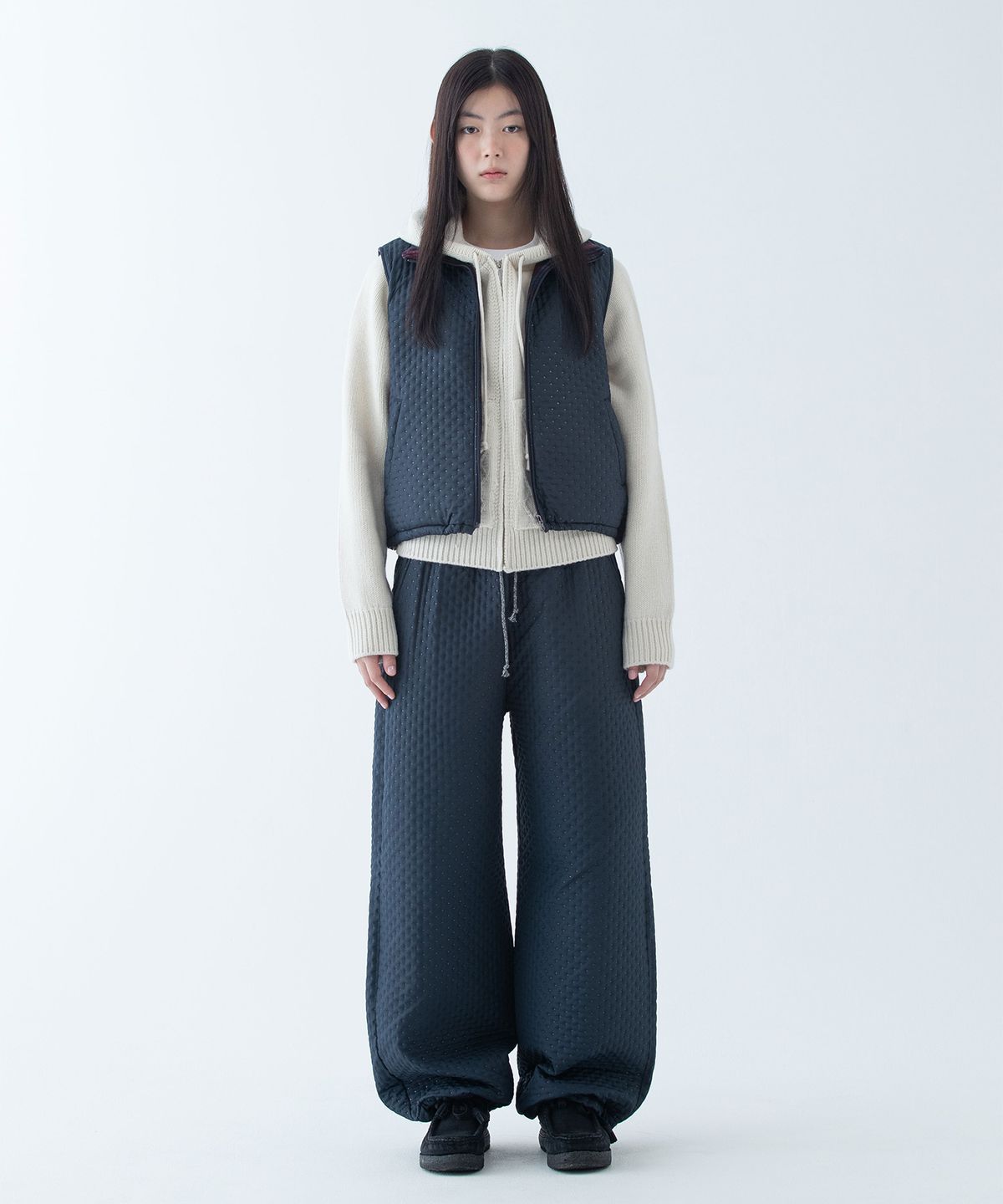오헤시오(OHESHIO) DOT PADDING PANTS, NAVY