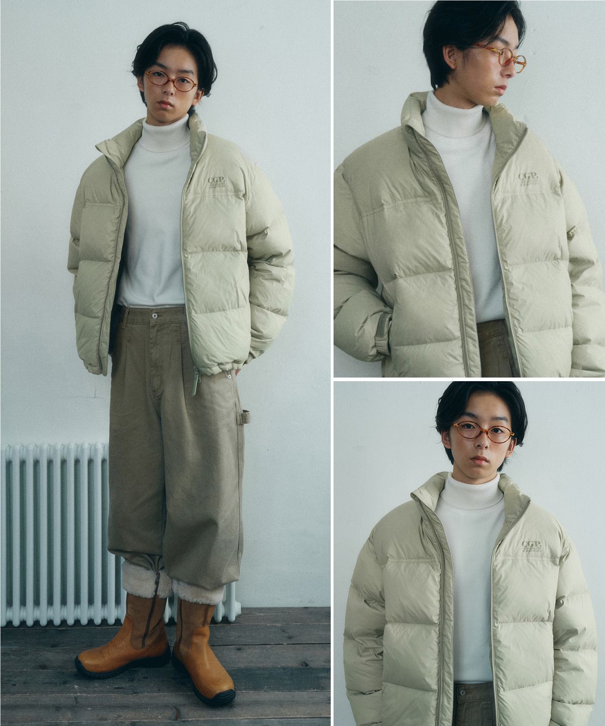코드그라피(CGP) [24년Ver.] RDS 에센셜 덕다운 푸파 숏패딩_카키