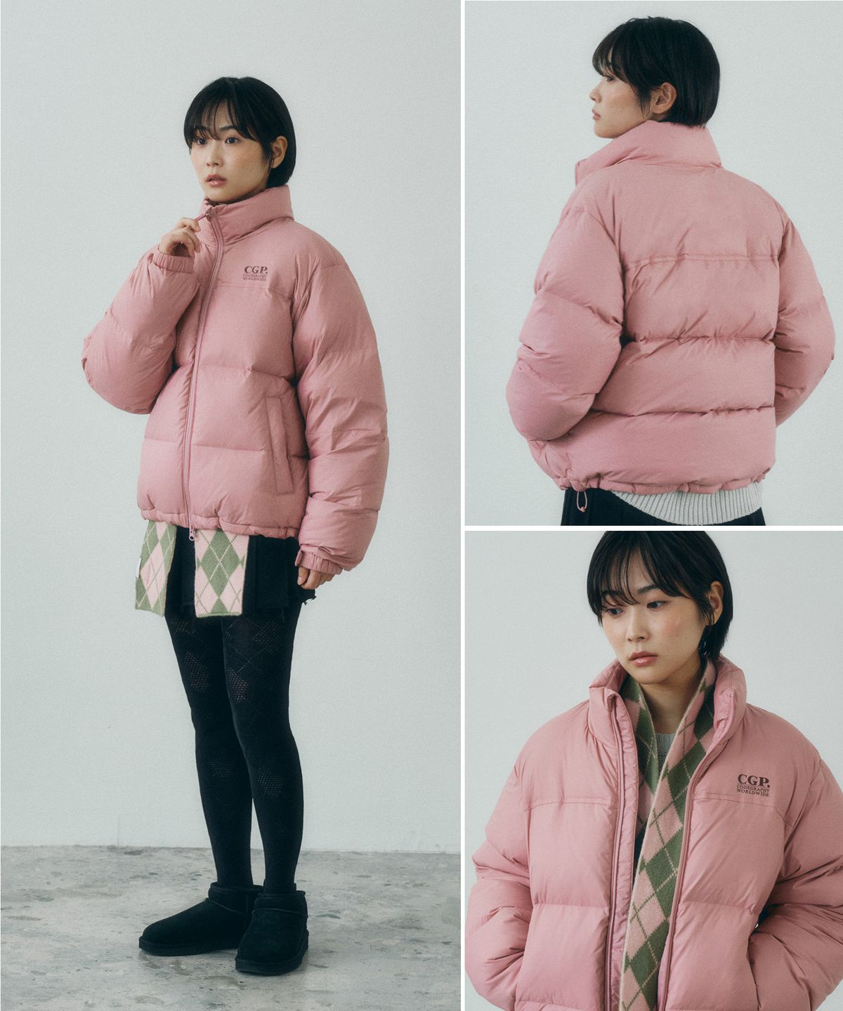 코드그라피(CGP) [24년Ver.] RDS 에센셜 덕다운 푸파 숏패딩_페일 핑크