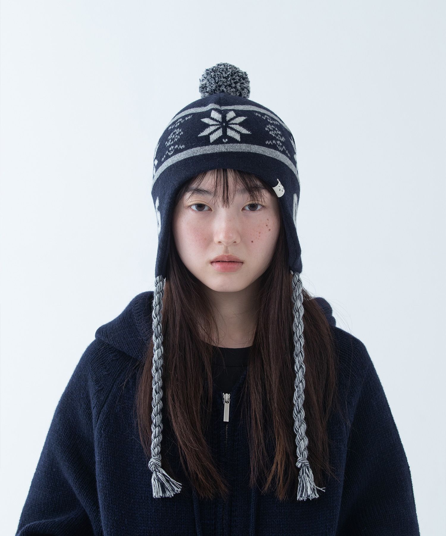帽子 OHESHIO BELL EARFLAP BEANIE MUSINSA公式 | OHESHIO BELL EARFLAP BEANIE, NAVY