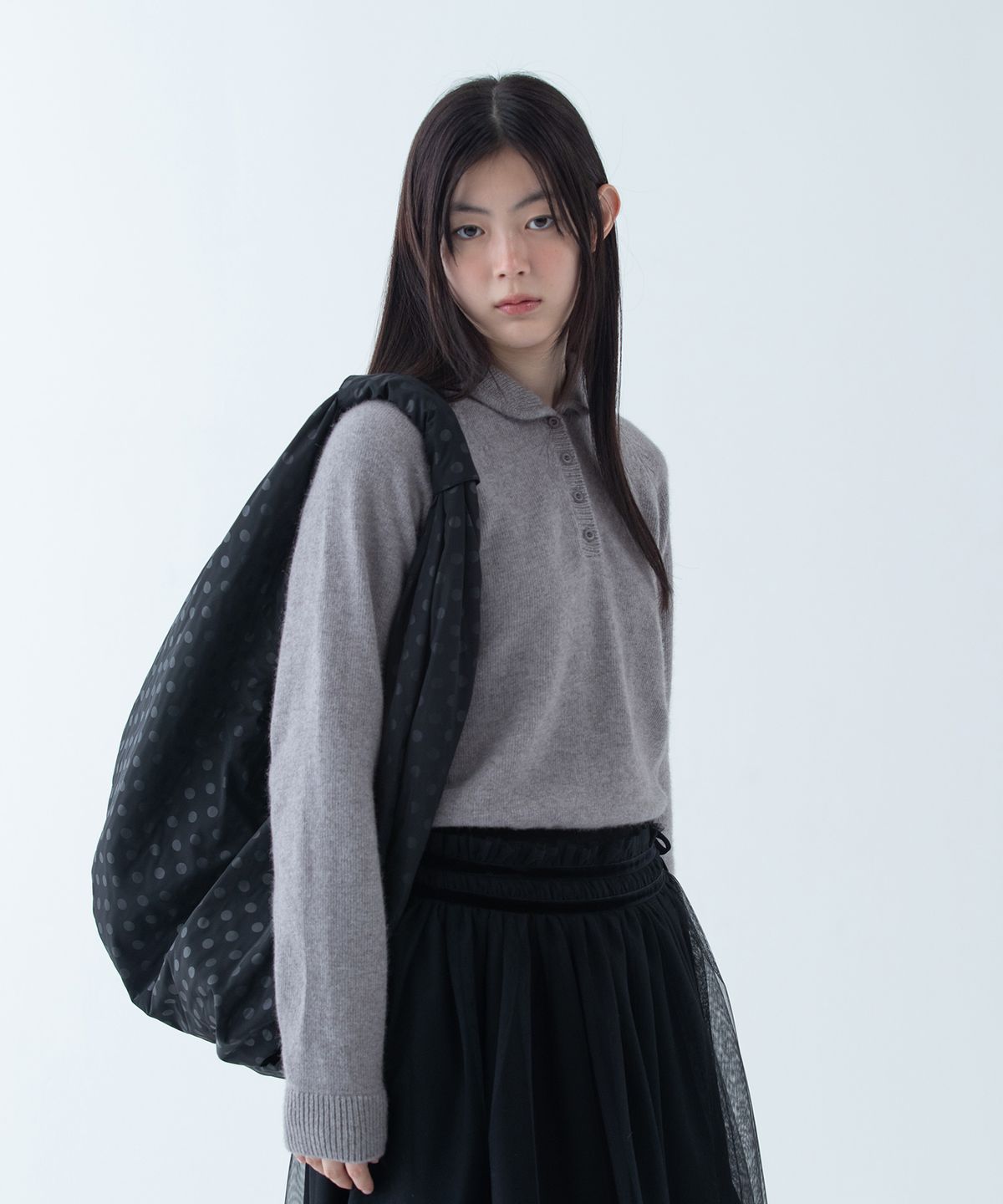 오헤시오(OHESHIO) DOT PADDING BAG, BLACK